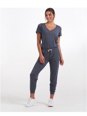 Vuori Heather Blue Short Sleeve Jumpsuit